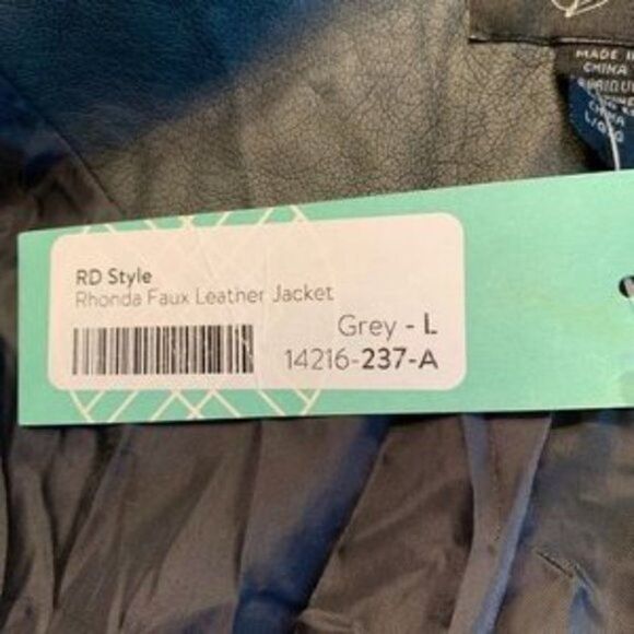 🆕 RD Rhonda Faux Leather Jacket with Knit Sides size L - Picture 3 of 7